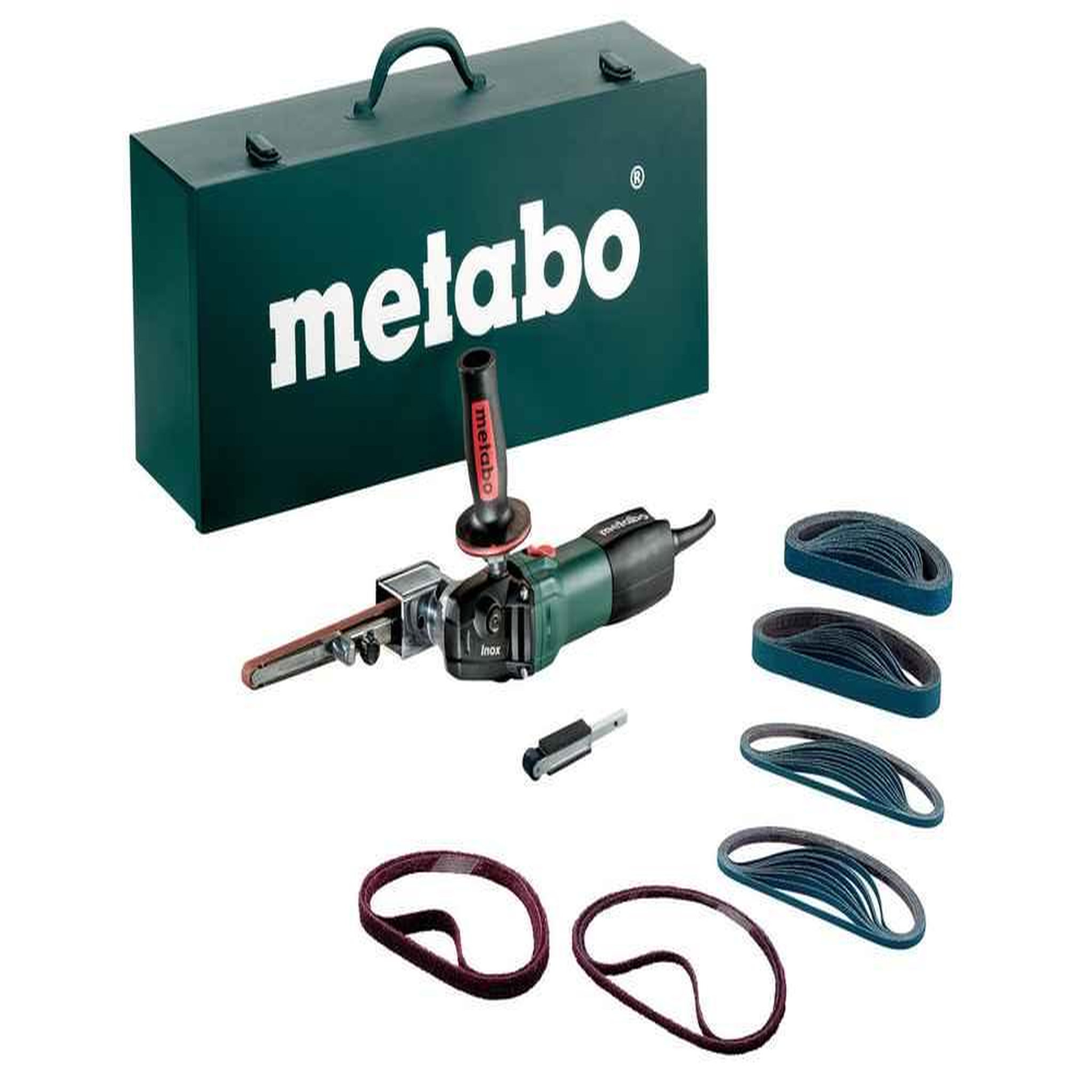 METABO SAS Lime à bande inox bfe 9-20 - 950w - coffret avec set d'accessoires