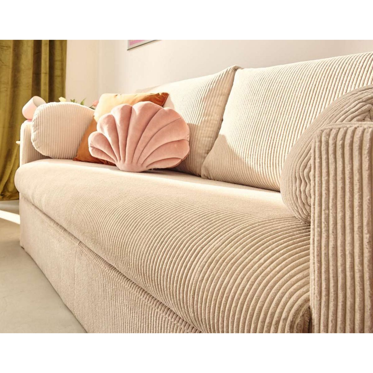 LISA DESIGN Serena - canapé droit déhoussable 3 places en velours côtelé