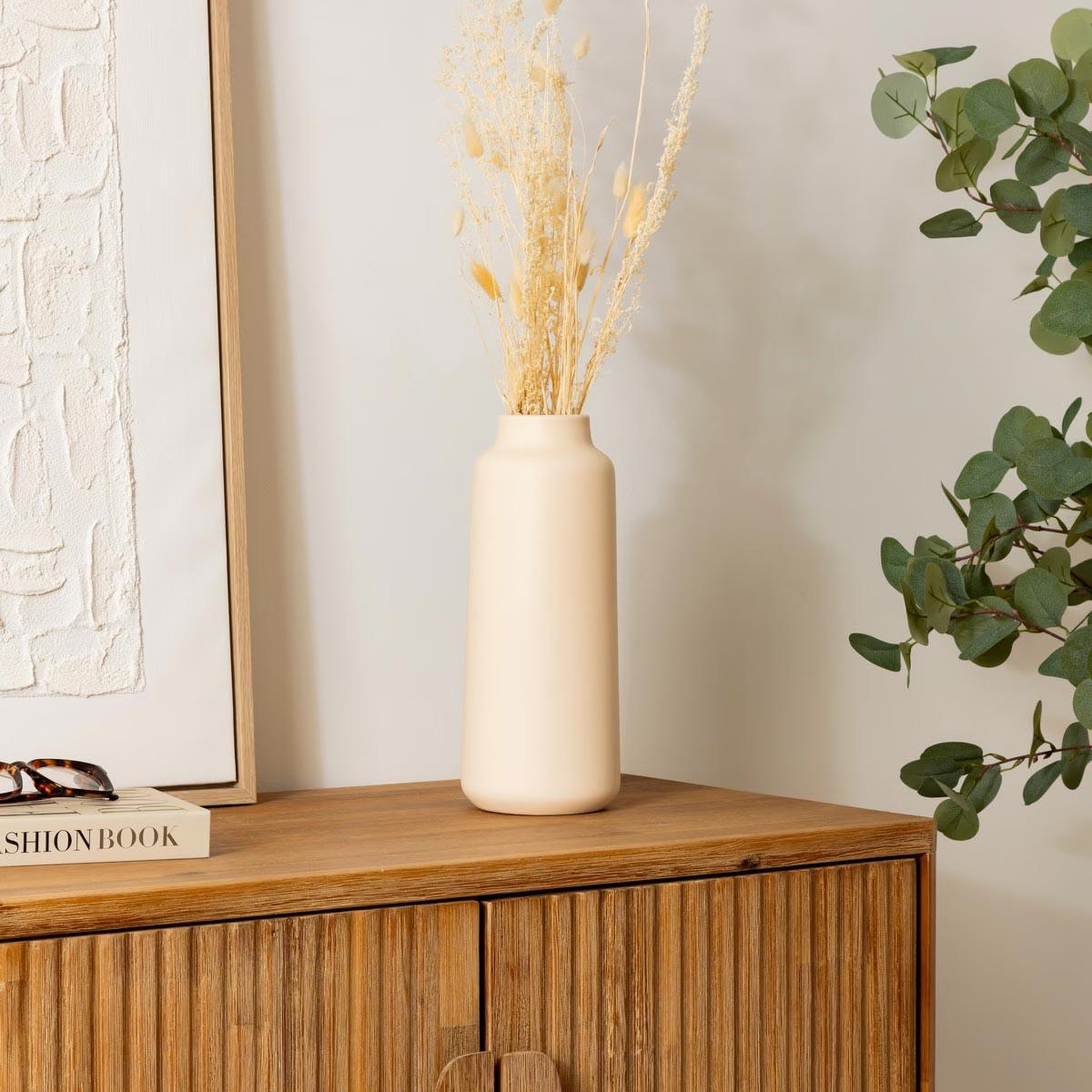 Voir la diapositive 2 : ATMOSPHERA Vase en dolomite  rily  30cm beige