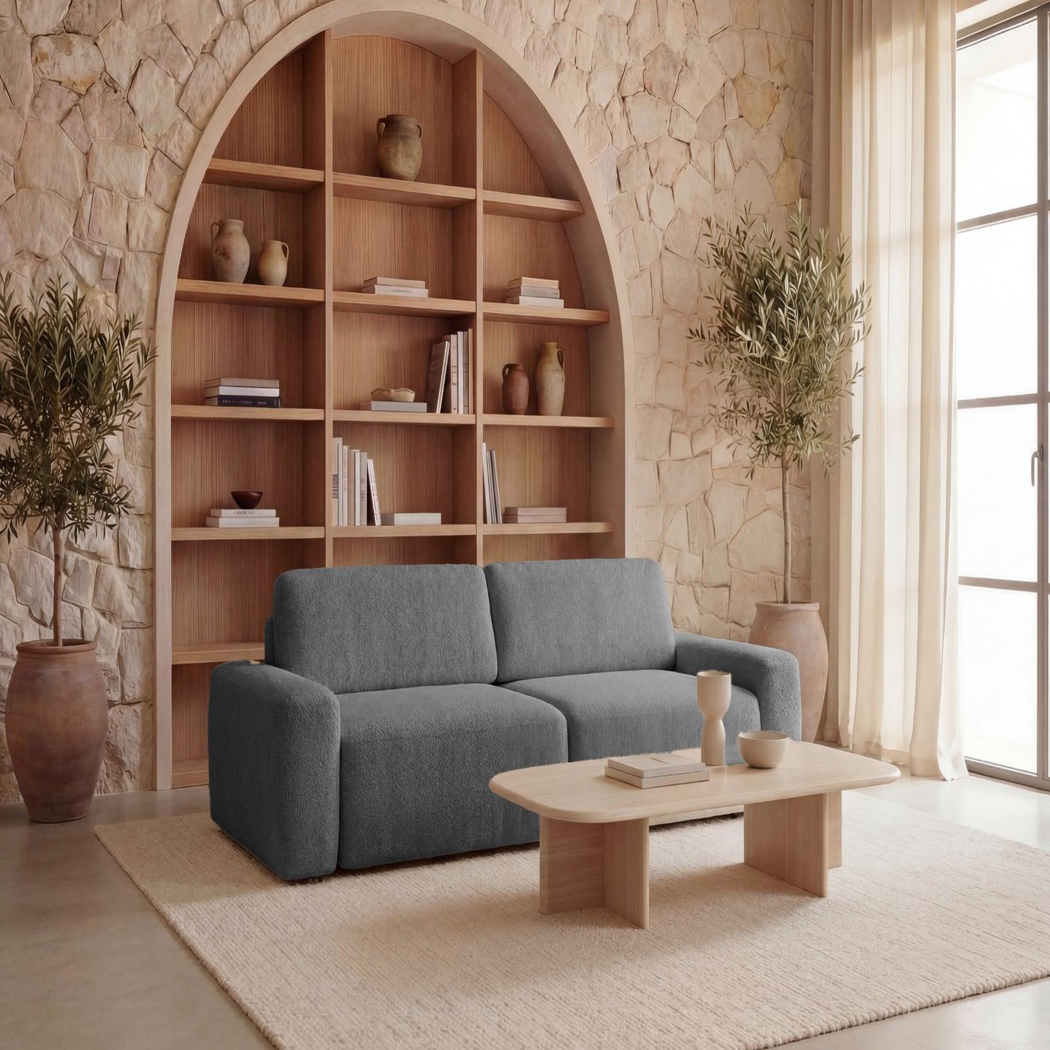 Voir la diapositive 2 : CASANOVA PARIS Ivy - canapé droit convertible coffre tissu chiné