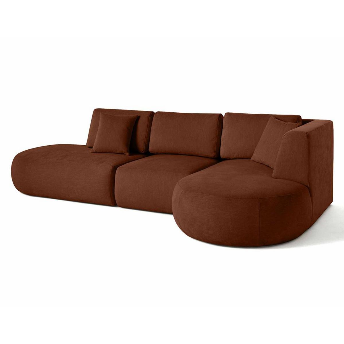 LISA DESIGN Santorini - canapé modulable d'angle droit - 5 places - en tissu texturé