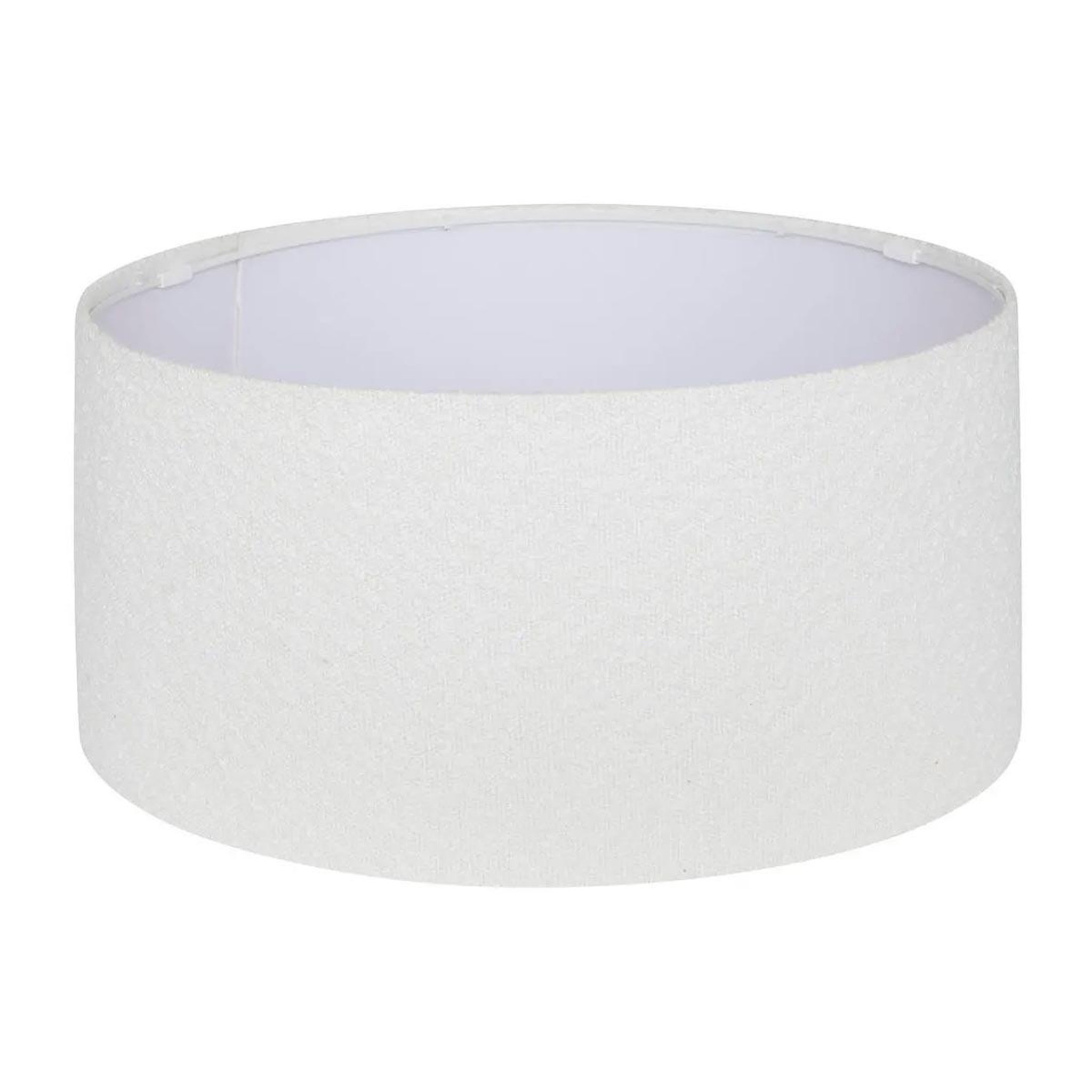ATMOSPHERA Abat jour en tissu bouclette  beline  50cm blanc