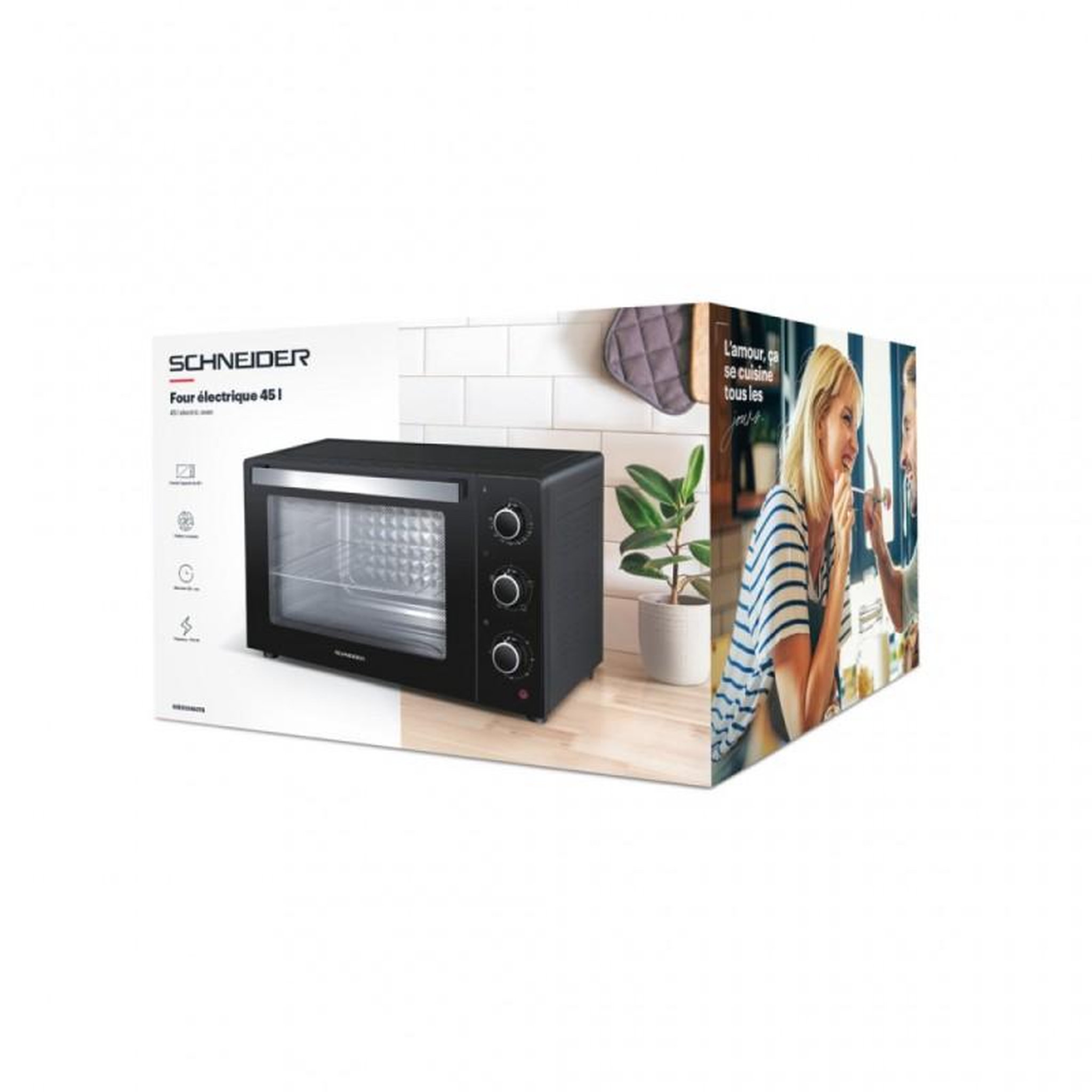 Voir la diapositive 3 : SCHNEIDER Four électrique posable 45l chaleur tournante noir sceo2345ctb schneider