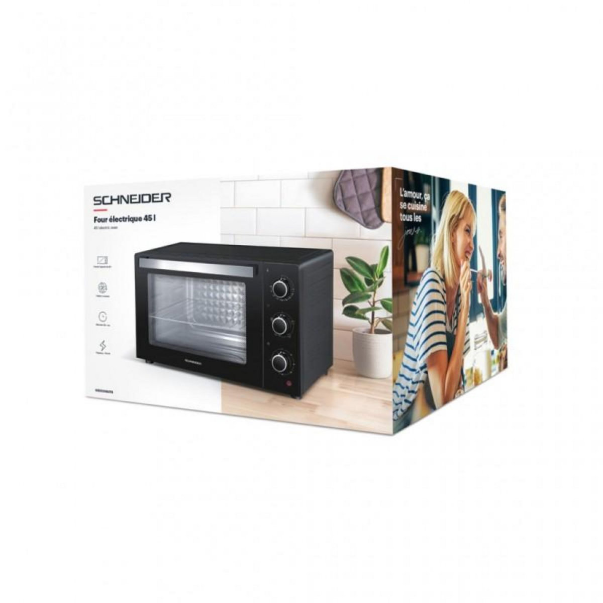 SCHNEIDER Four électrique Posable 45l Chaleur Tournante Noir Sceo2345ctb Schneider