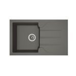 STRADOUR STRADOUR Evier cuisine a encastrer 1 bac + 1 egouttoir Aloa - Resine - 81 x 50 cm - Gris beton