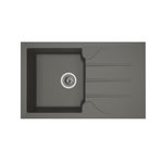 STRADOUR STRADOUR Evier cuisine a encastrer 1 bac + 1 egouttoir Aloa - Resine - 81 x 50 cm - Gris beton