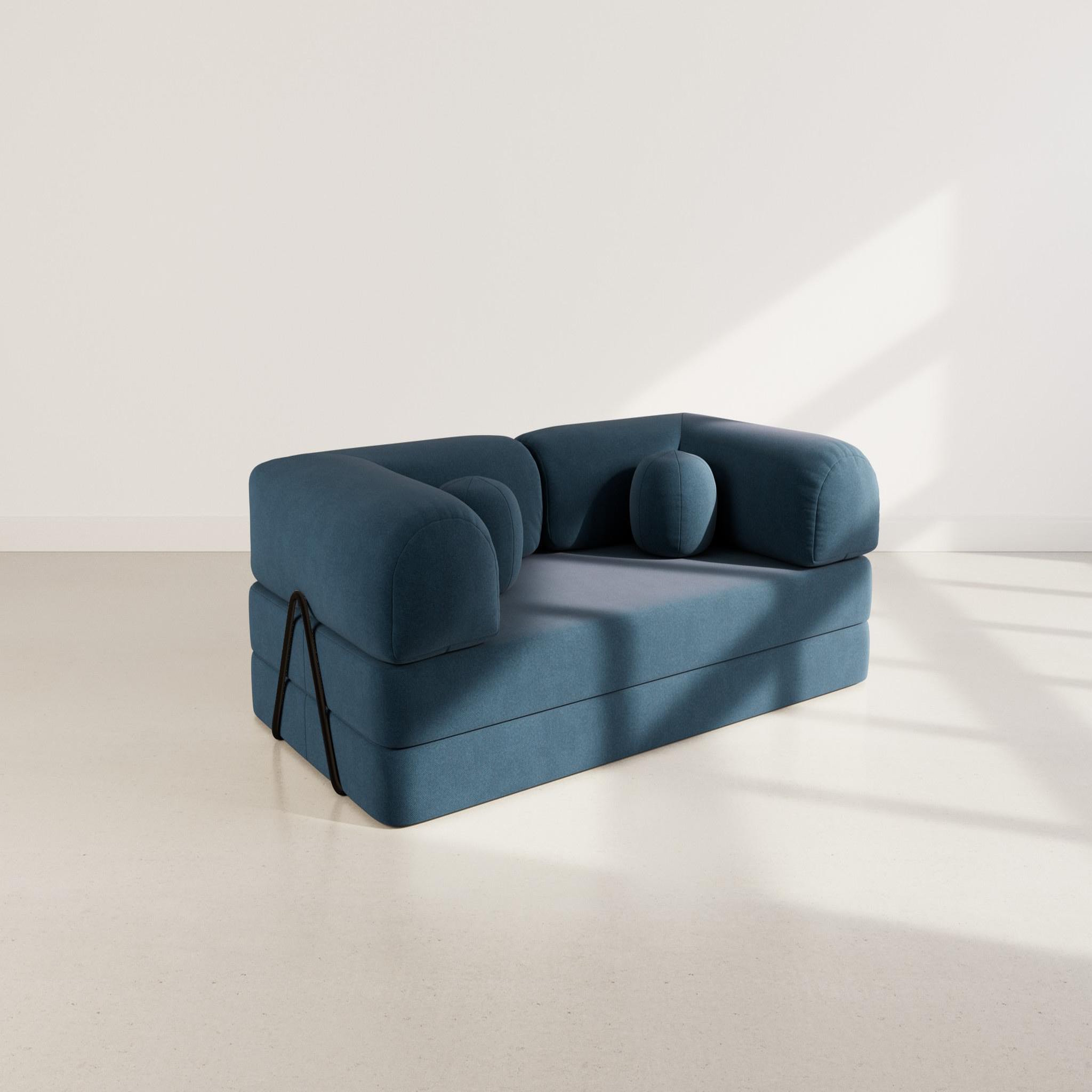 Voir la diapositive 6 : BEST MOBILIER Nebula - canapé 3 places convertible en velours texturé