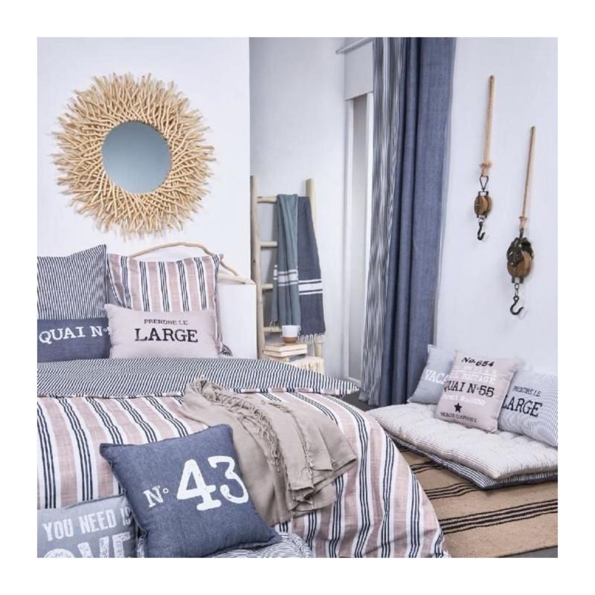 Today Parure de lit - TODAY Kargo - 220x240 cm - 2 personnes - coton imprimé rayé