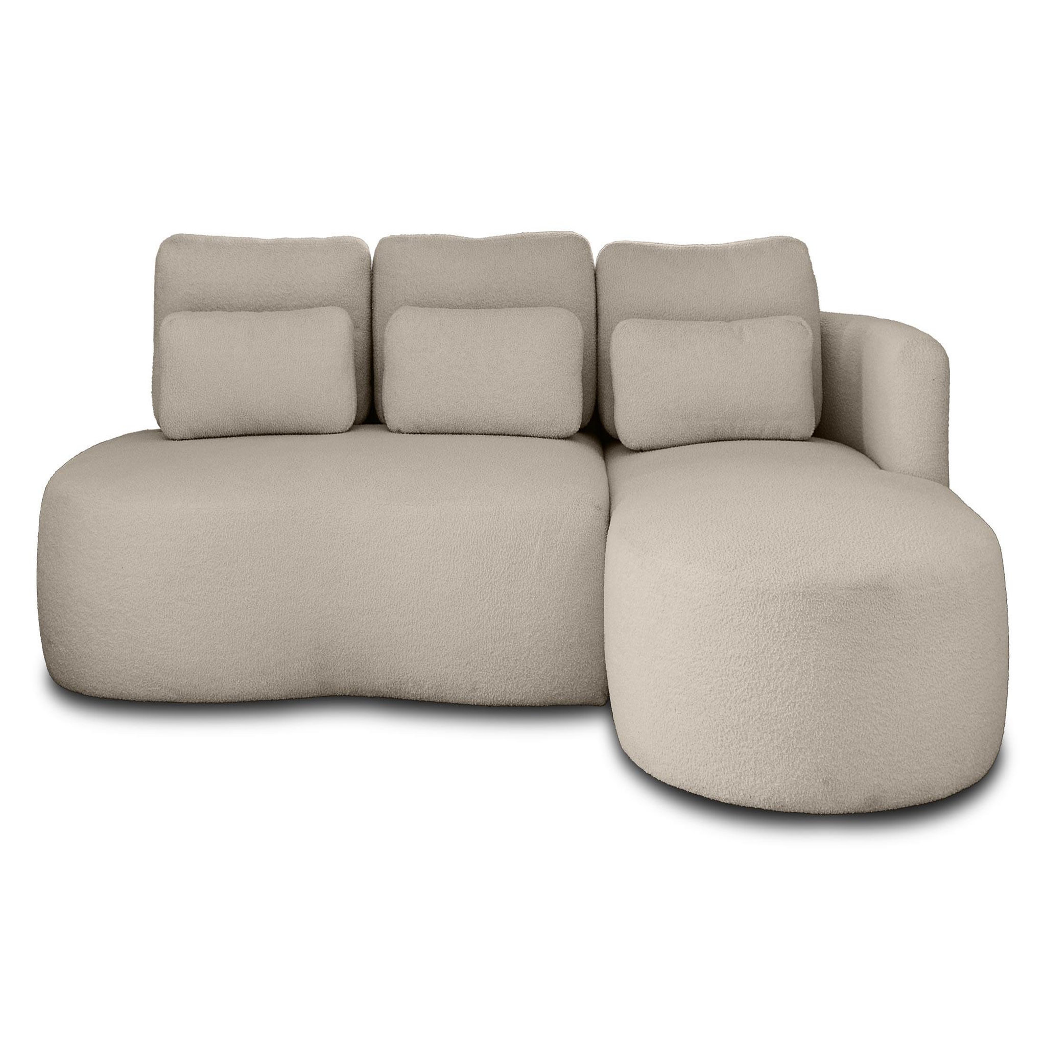 Voir la diapositive 1 : LISA DESIGN Mahina - canapé d'angle droit - 4 places - convertible avec coffre - en tissu bouclette