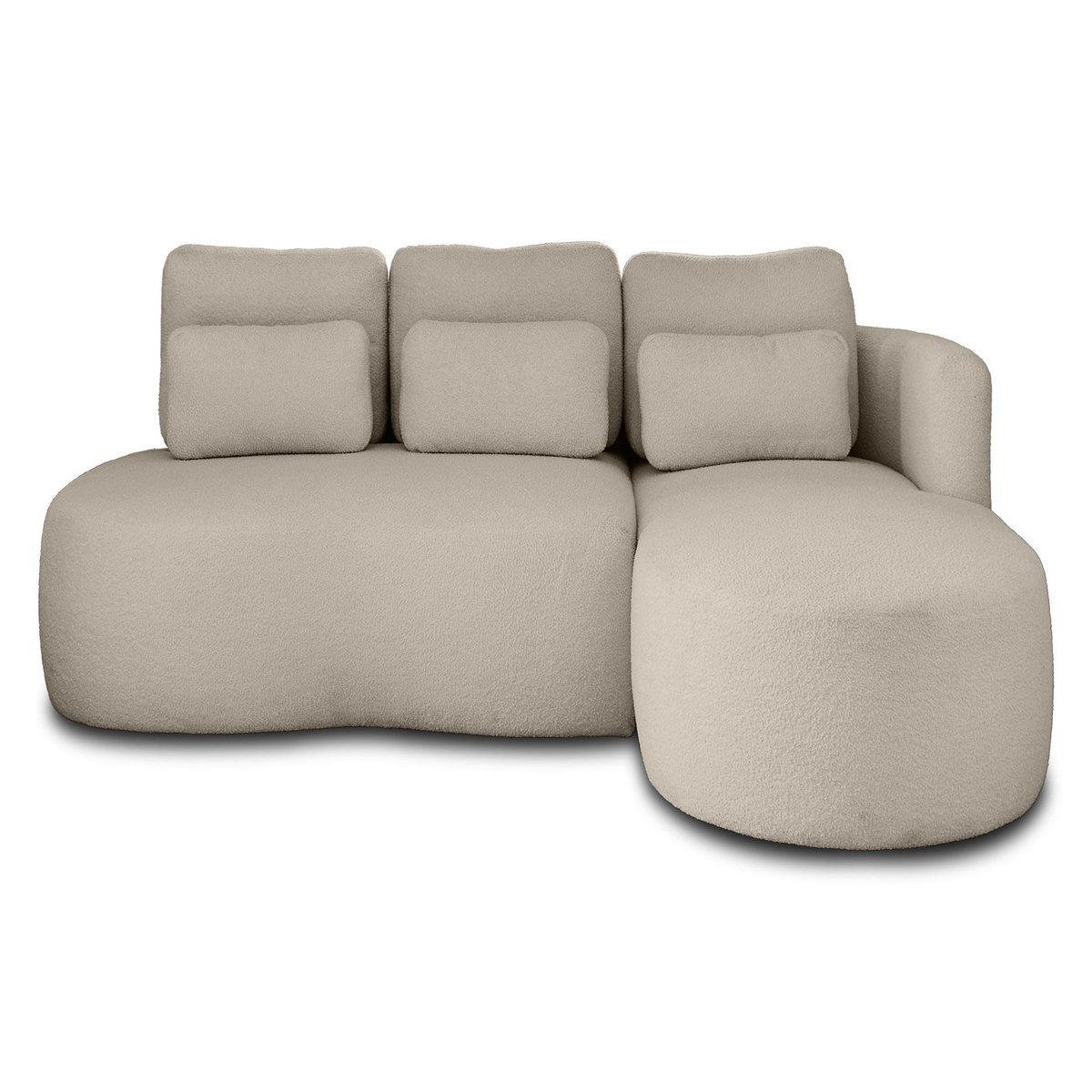 LISA DESIGN Mahina - canapé d'angle droit - 4 places - convertible avec coffre - en tissu bouclette