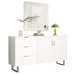 MERAX Buffet 2 porte(s) 3 tiroir(s) - 160 cm blanc mdf