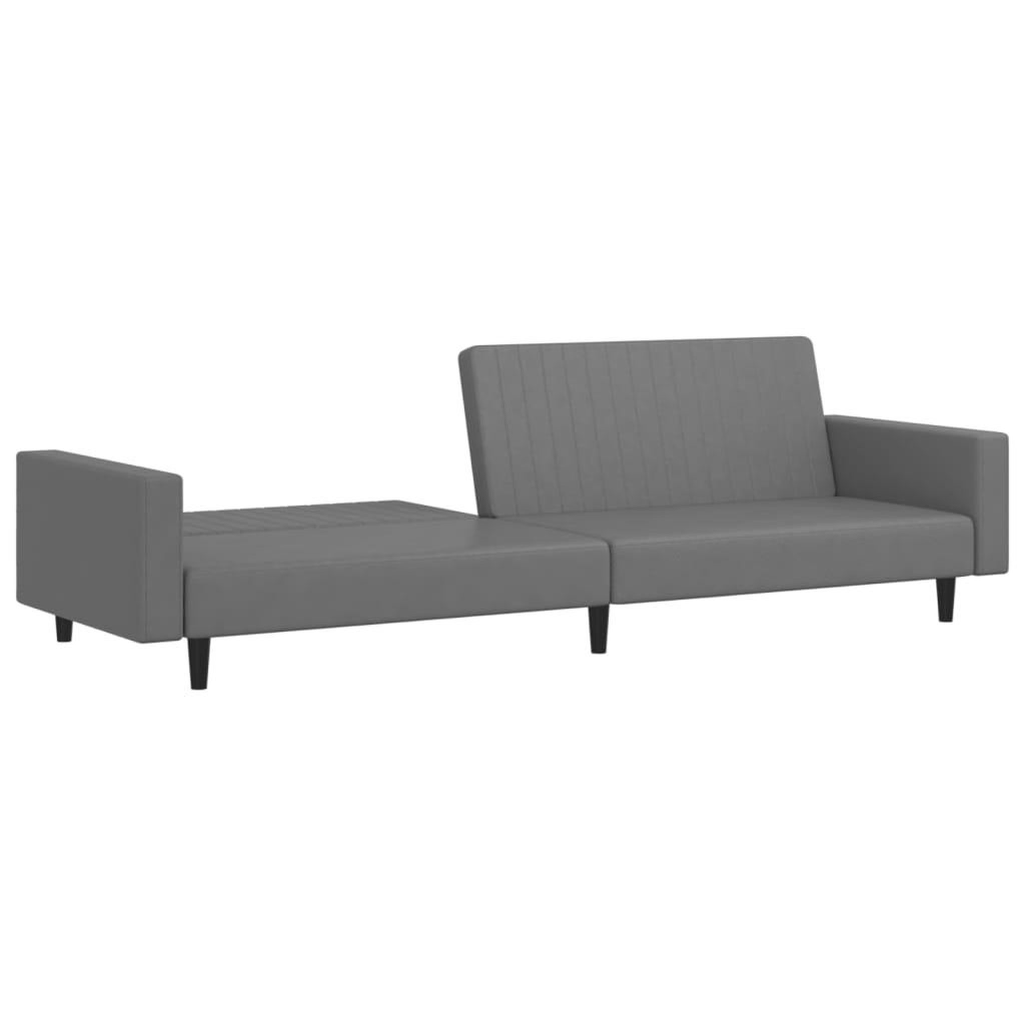 Voir la diapositive 4 : VIDAXL Canape-lit 2 places gris similicuir