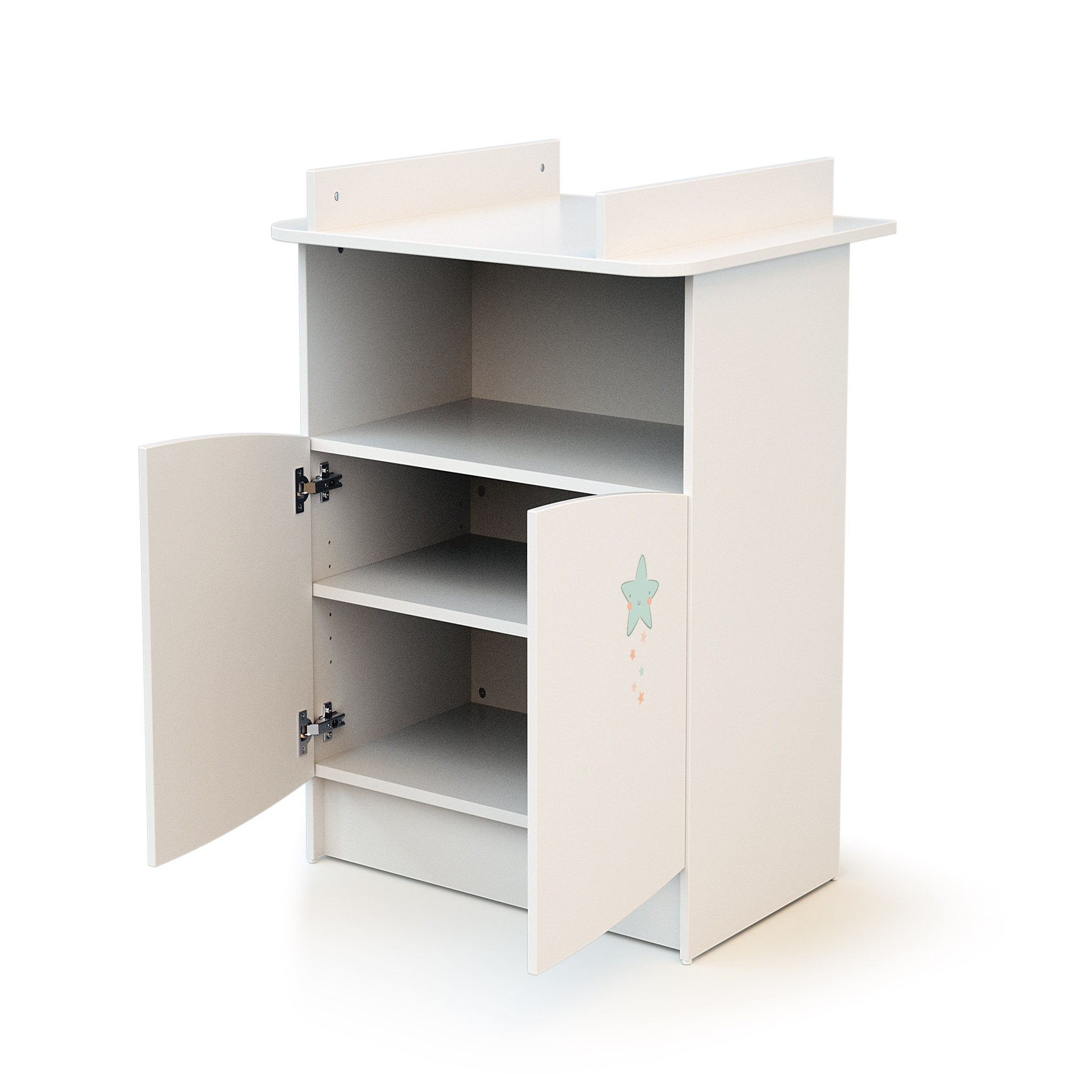 Voir la diapositive 5 : AT4 Ensemble lit bébé 60x120 cm et commode à langer 2 portes WINNIE NUAGE DISNEY