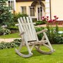 OUTSUNNY Fauteuil de jardin Adirondack à bascule rocking chair style néo-rétro assise dossier ergonomique bois naturel de pin