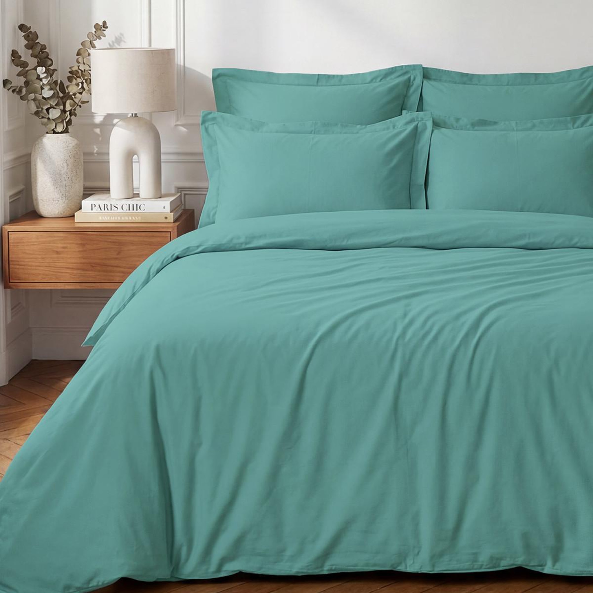 Voir la diapositive 2 : Sensei Maison Housse de couette en percale coton SOFT PERCALE