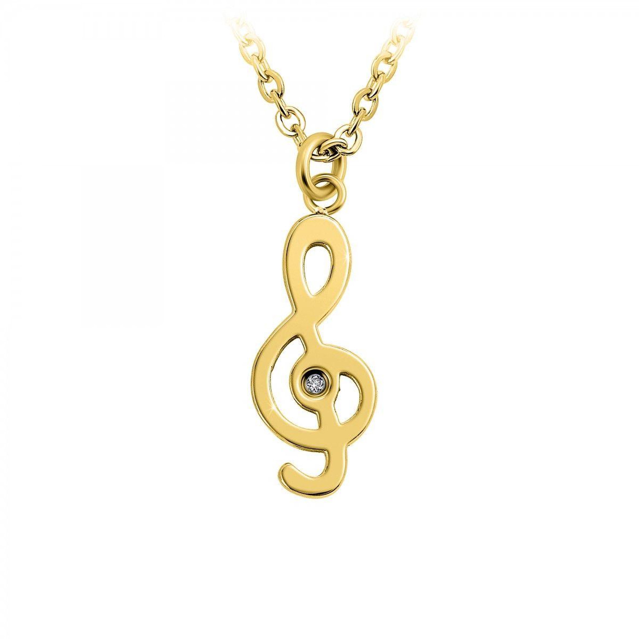 SC BOHEME Collier clé de sol SC Bohème orné d'un véritable diamant blanc
