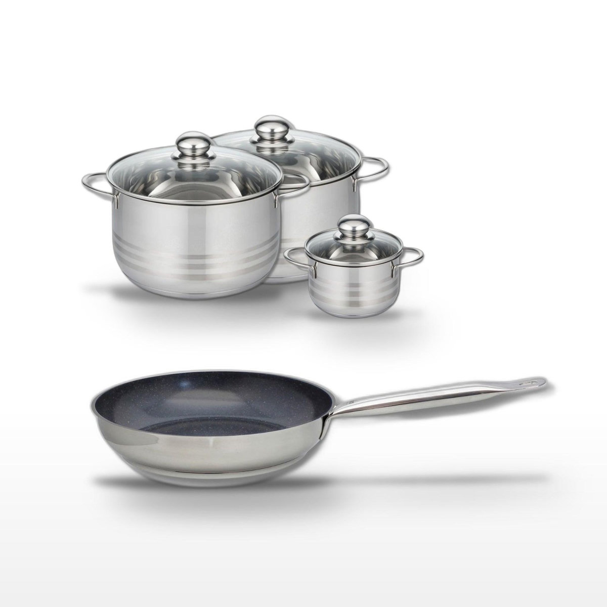 ELO Lot Poêle 28cm et 3 Faitouts Elo Profi Therm Platinum