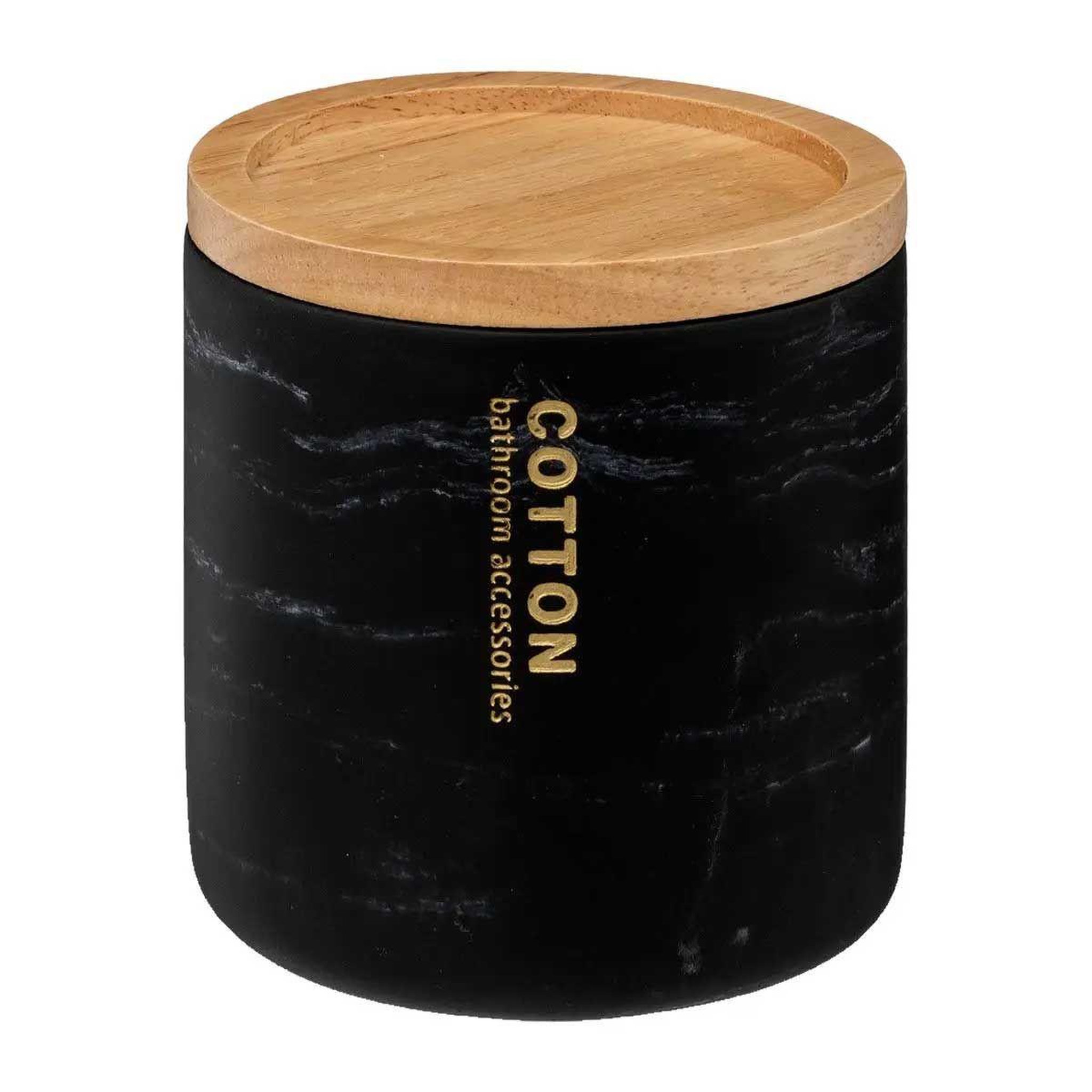 FIVE Pot à coton en bambou  léa  10cm noir