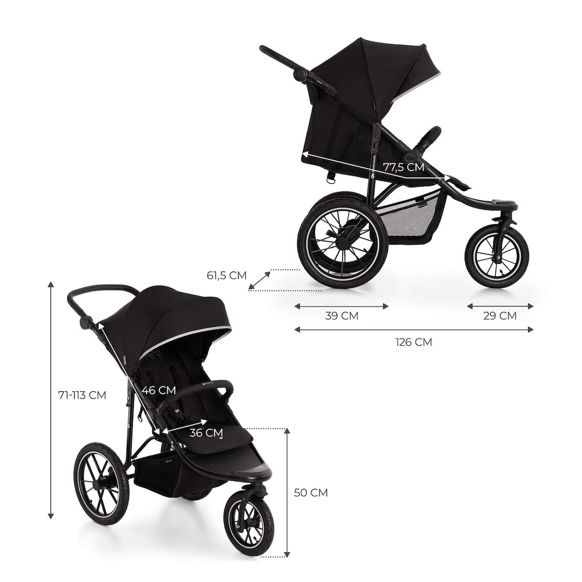 KINDERKRAFT Poussette tout terrain helsi 2 pratique confortabl