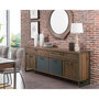 Voir la diapositive 1 : Buffet style industriel 4 portes 2 tiroirs pieds métal  L220cm FABRIC