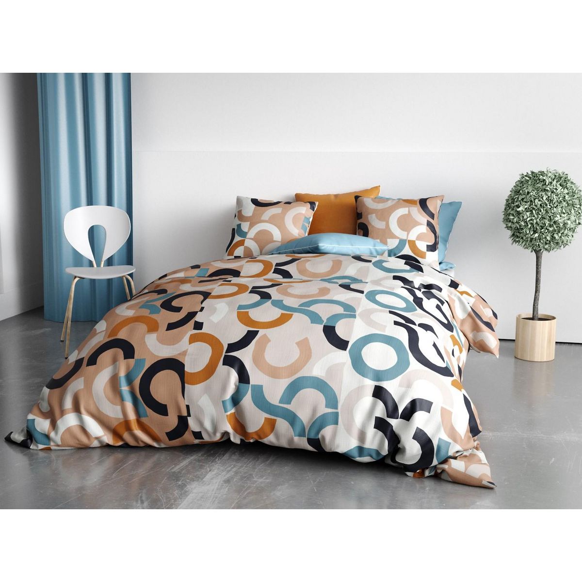 ATELIER DU COTON Parure housse de couette coton 57fils, igor