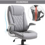 Voir la diapositive 5 : HOMCOM HOMCOM Fauteuil de bureau ergonomique hauteur réglable roulettes pivotant P.U 70 x 76 x 121 cm gris