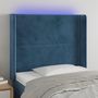 Voir la diapositive 1 : VIDAXL Tete de lit a LED Bleu fonce 103x16x118/128 cm Velours
