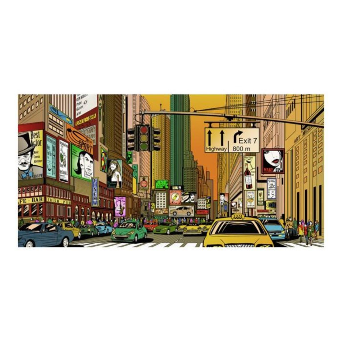 Paris Prix Papier Peint XXL  Ville Animée NY  270x550cm