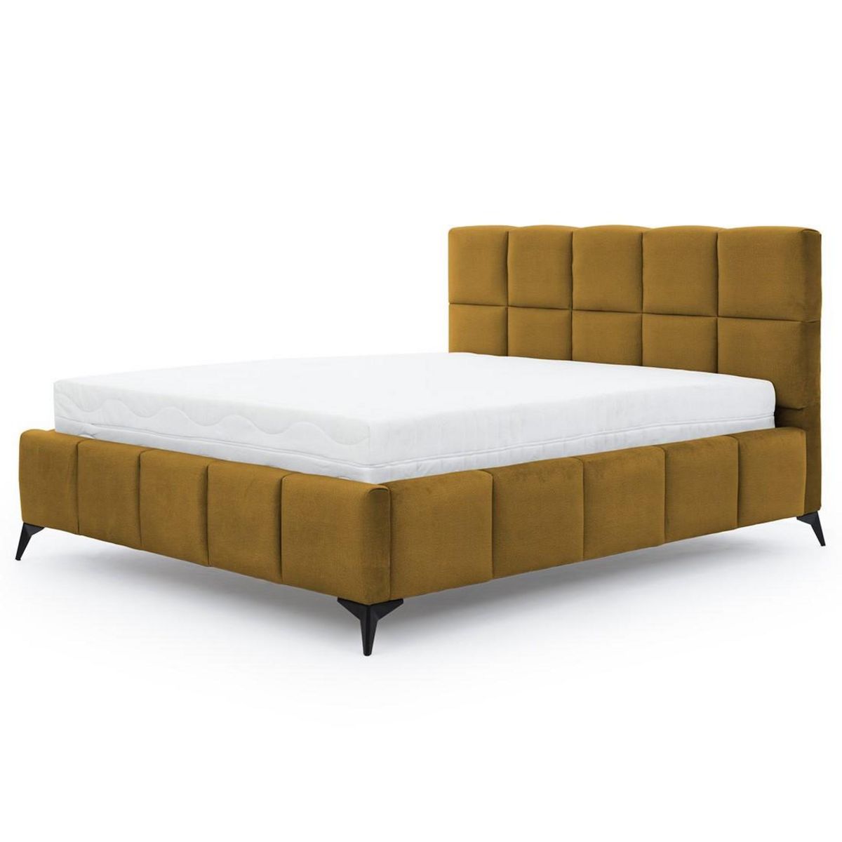 BEST MOBILIER Millie - lit coffre - 140x200 cm - sommier inclus - en velours