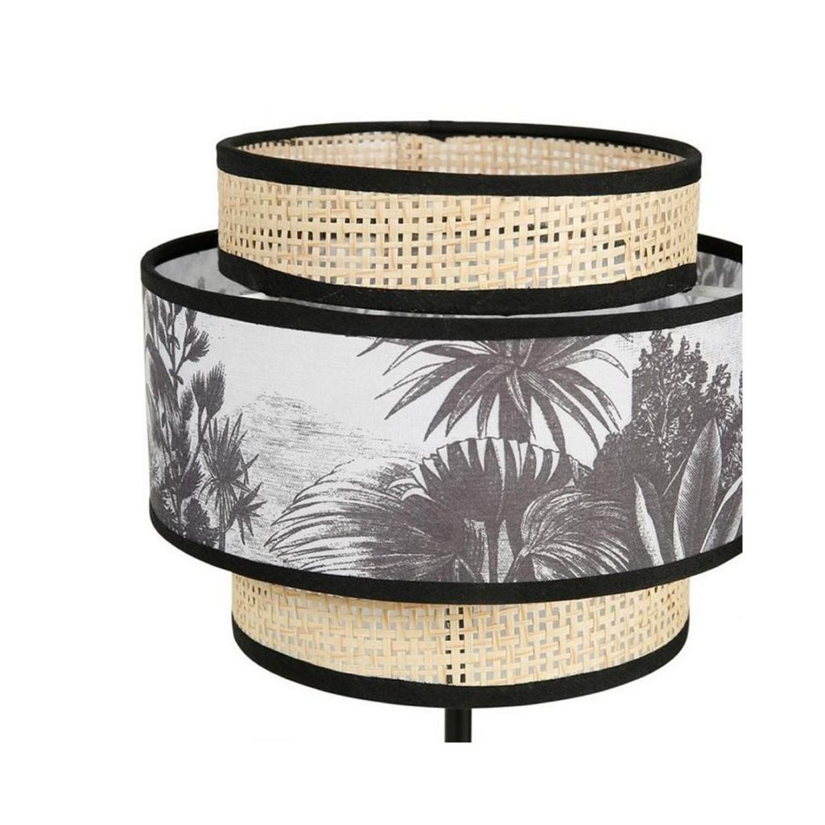 OSTARIA Lampe abat-jour papier rotin 3 niveaux ombrage