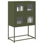 Voir la diapositive 1 : VIDAXL Buffet haut vert olive 68x39x107 cm acier