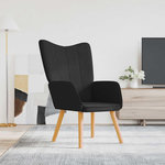 VIDAXL Chaise de relaxation Noir Tissu