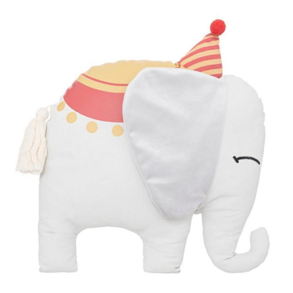 Paris Prix Coussin Déco Enfant  Éléphant  38x42cm Gris