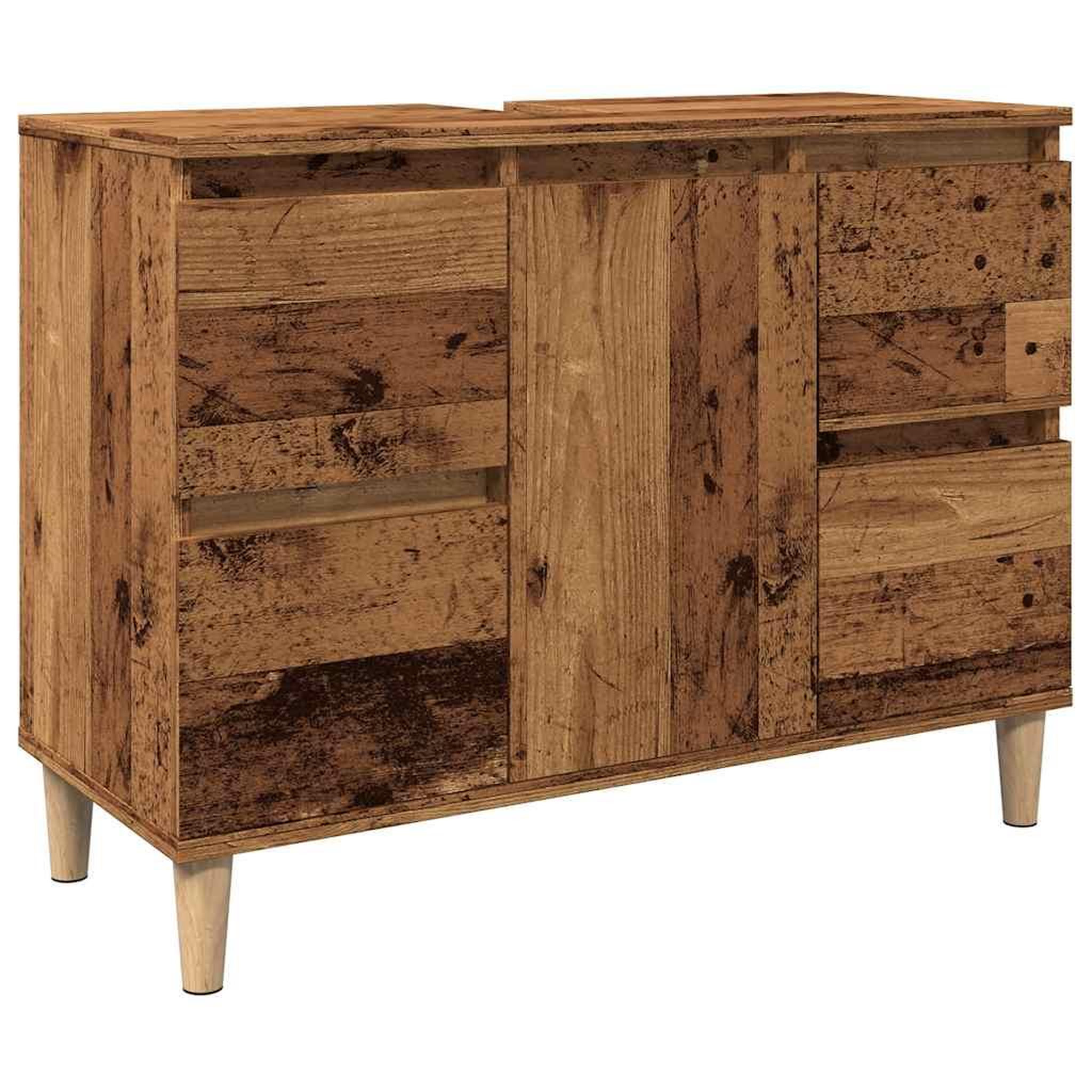 Voir la diapositive 2 : VIDAXL Armoire d'evier vieux bois 80x33x60 cm bois d'ingenierie