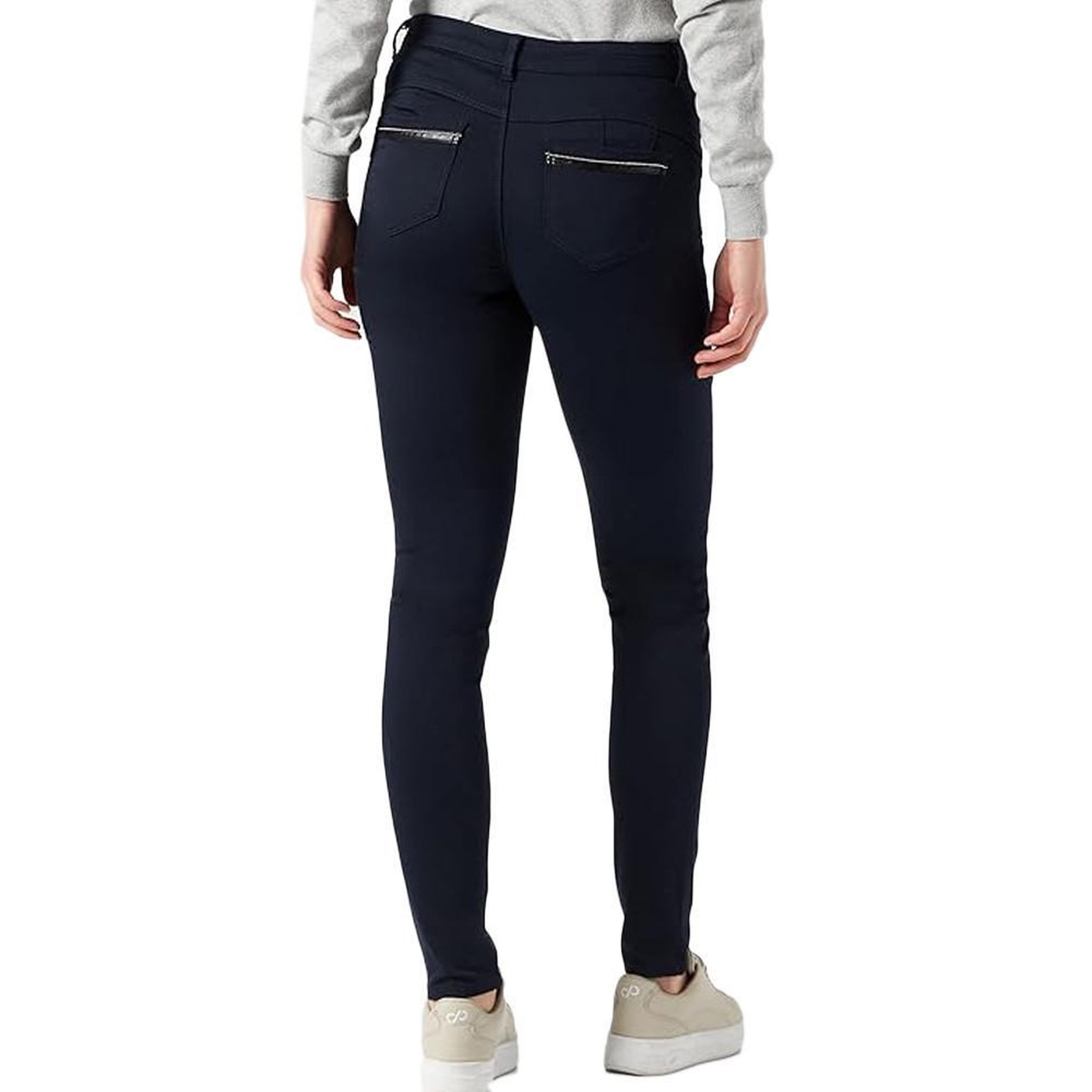 Voir la diapositive 2 : MORGAN Pantalon slim marine enduit femme morgan palona