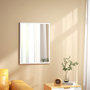 Voir la diapositive 2 : HOMCOM Miroir mural rectangulaire dim. 60L x 80H cm MDF blanc