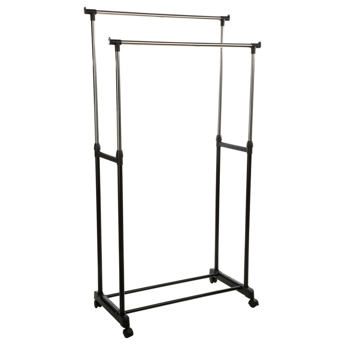 ID SPACE Penderie double portant mobile - 84 x H. 96/170 cm
