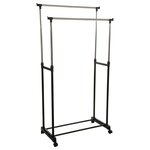 ID SPACE Penderie double portant mobile - 84 x H. 96/170 cm
