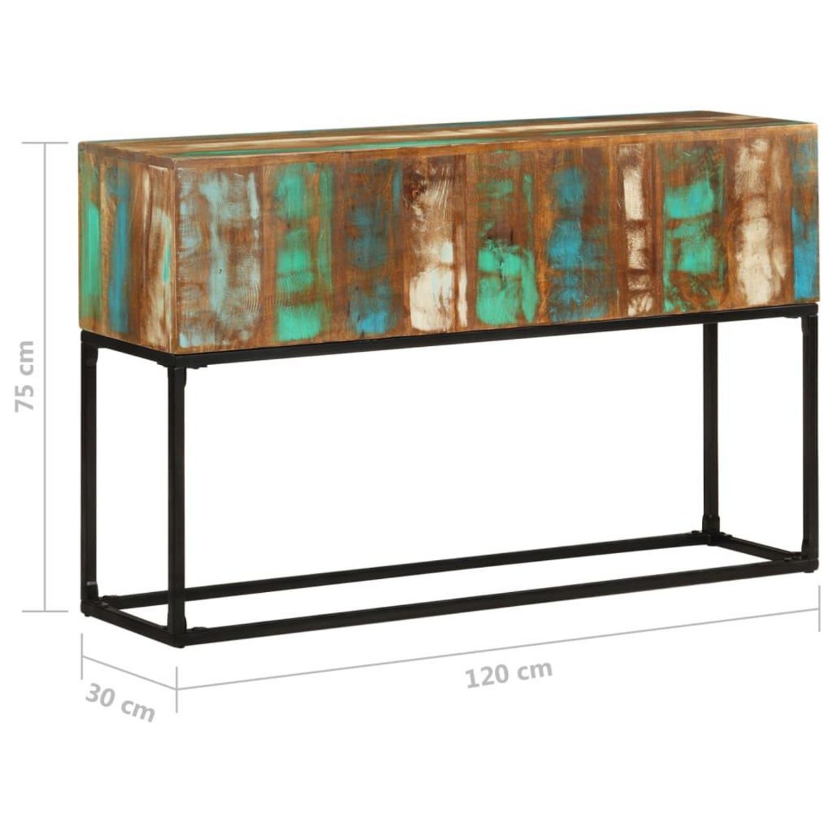 VIDAXL Table console 120x30x75 cm Bois de recuperation massif