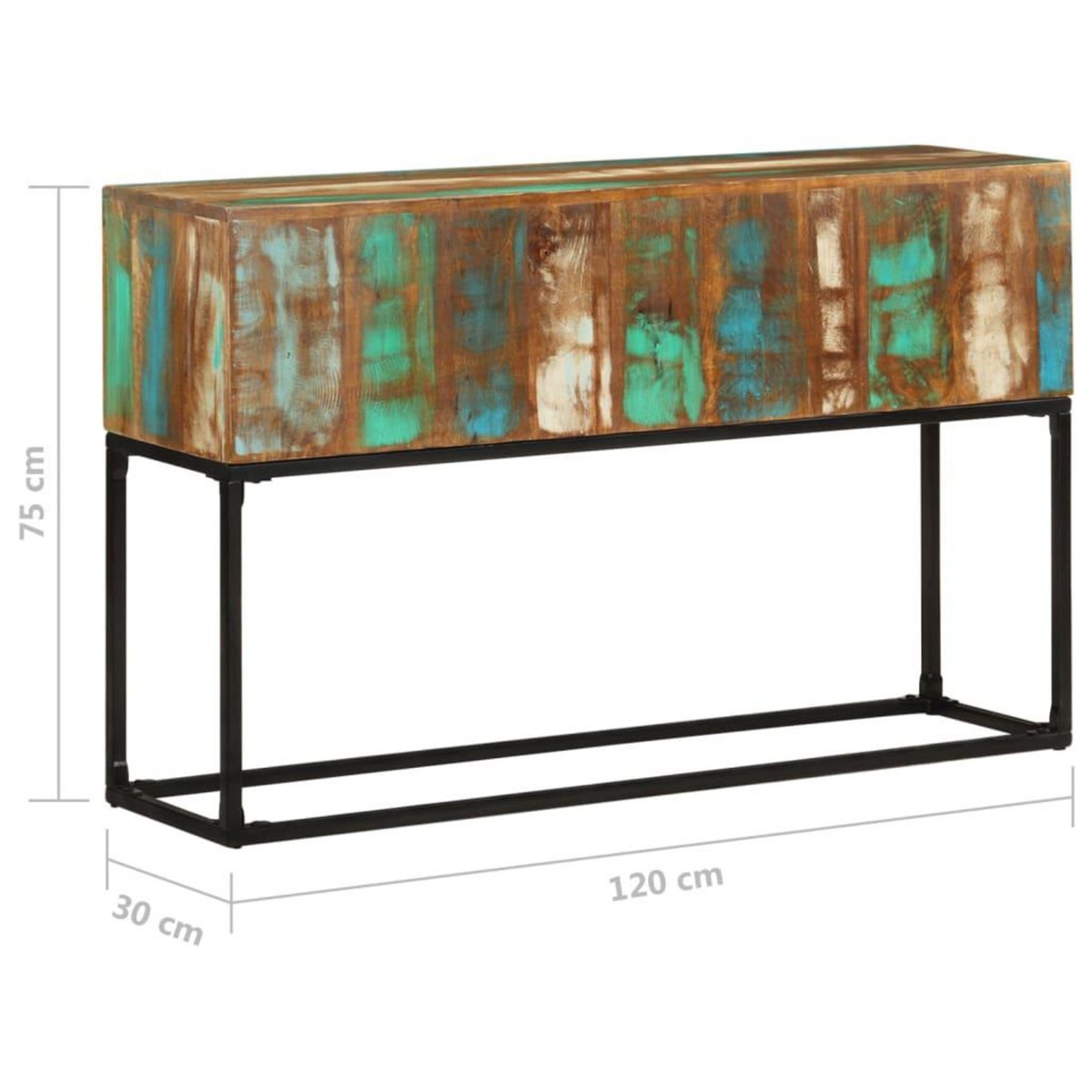 VIDAXL Table console 120x30x75 cm Bois de recuperation massif