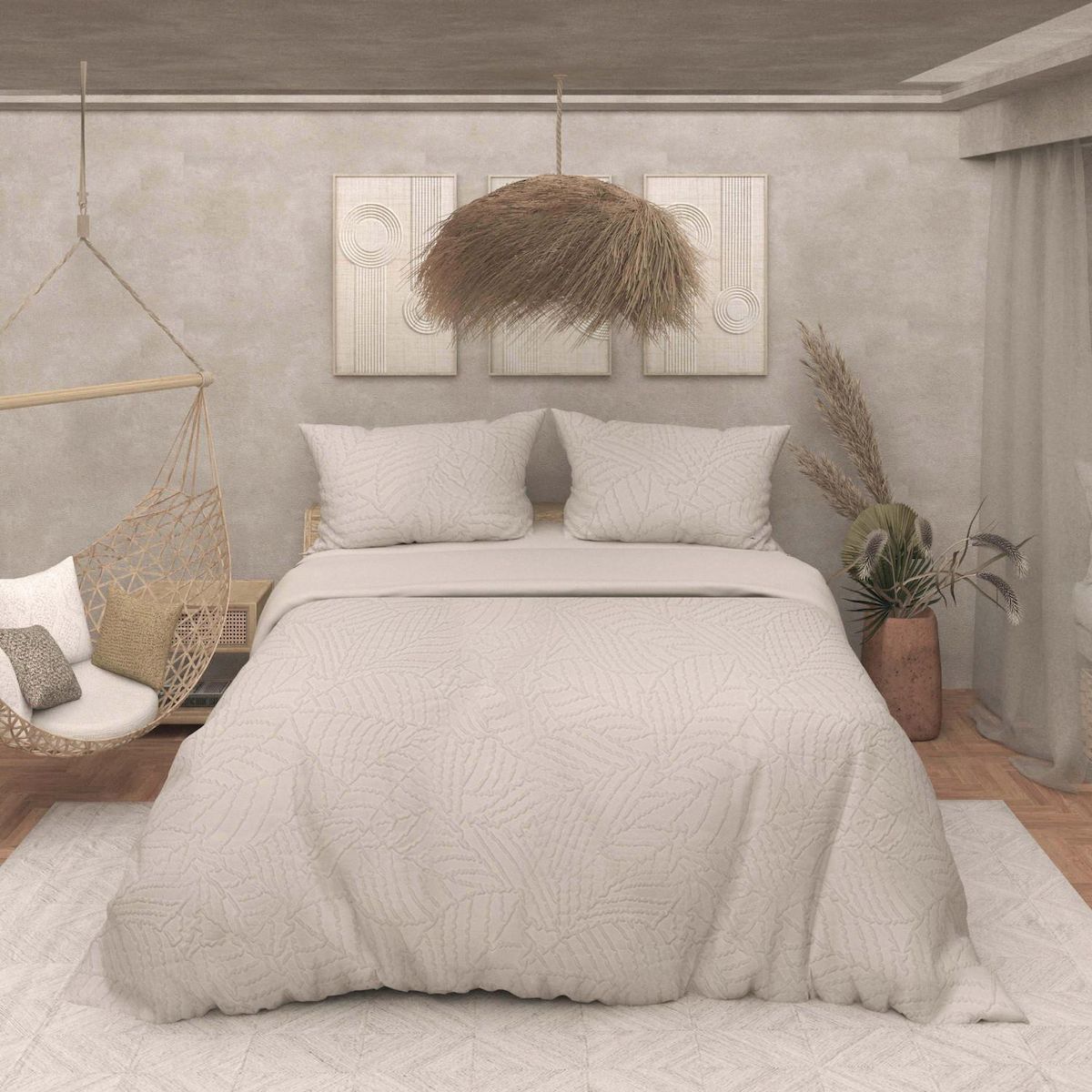 SOLEIL D'OCRE Parure housse de couette 3D microfibre MAYA, par Soleil d'Ocre