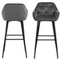 Voir la diapositive 4 : TOILINUX Lot de 2 Tabourets de bar Florie en tissu et métal
