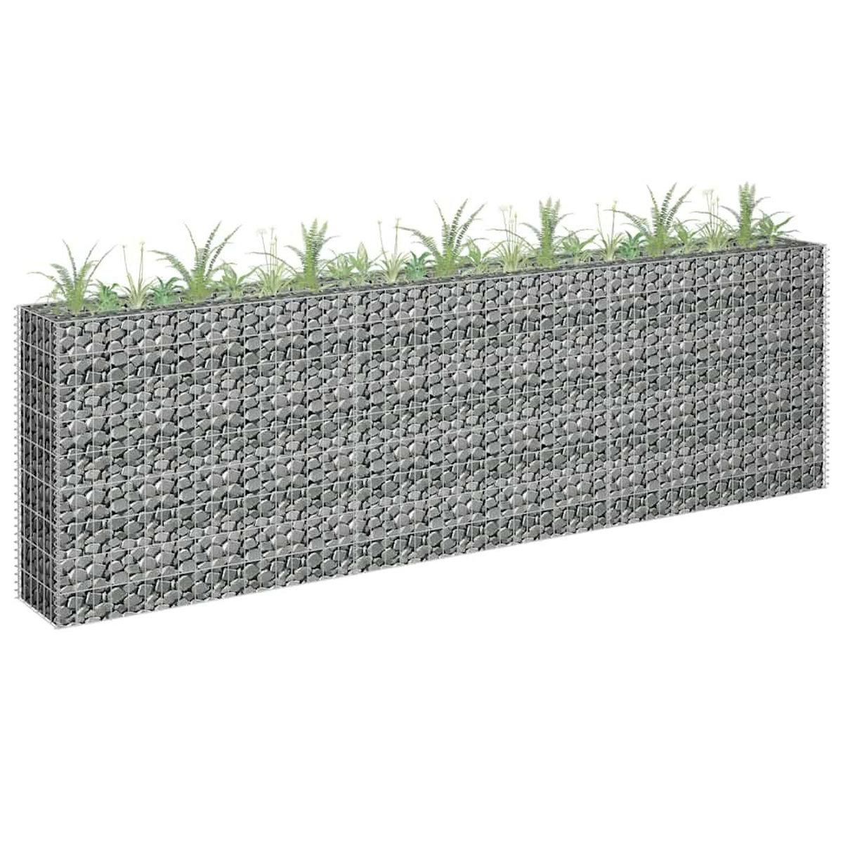 VIDAXL Lit sureleve a gabion Acier galvanise 270x30x90 cm