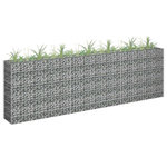VIDAXL Lit sureleve a gabion Acier galvanise 270x30x90 cm