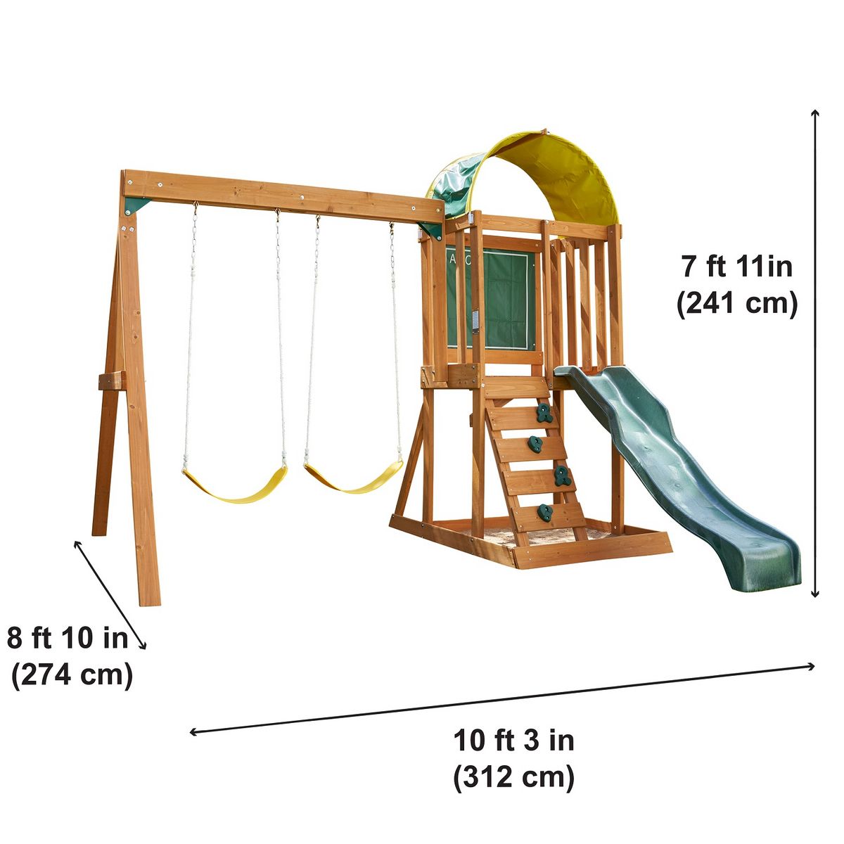 Kidkraft Aire de jeux avec toboggan - Bois - H2,41m - AINSLEY 