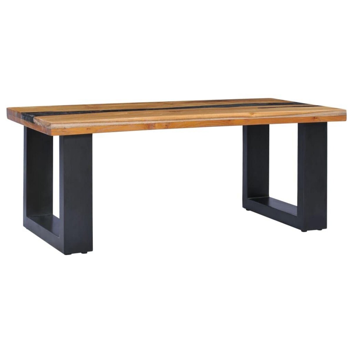 VIDAXL Table basse 100x50x40 cm Bois de teck massif et polyresine