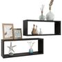 Voir la diapositive 3 : VIDAXL Etageres murales cube 2 pcs Noir 60x15x23 cm Bois d'ingenierie