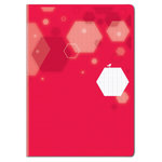 AUCHAN Cahier piqué polypro 24x32cm 96 pages grands carreaux Seyes coloris aléatoire motifs hexagones