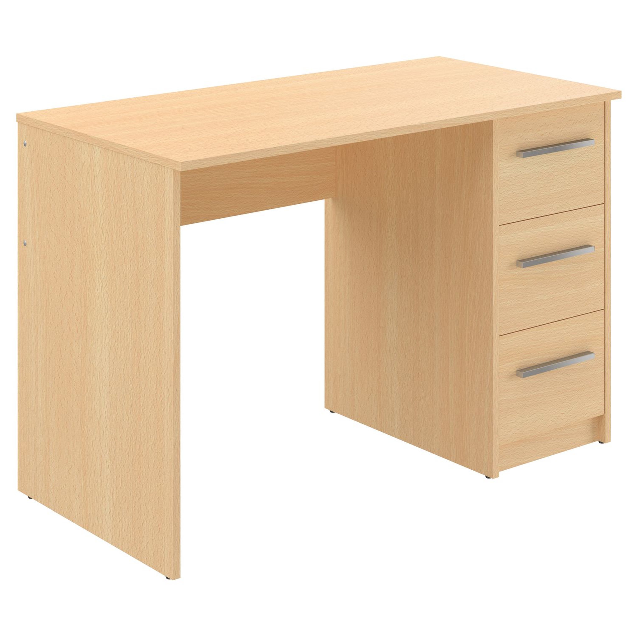 Voir la diapositive 2 : Bureau droit L110 3 tiroirs ANITA