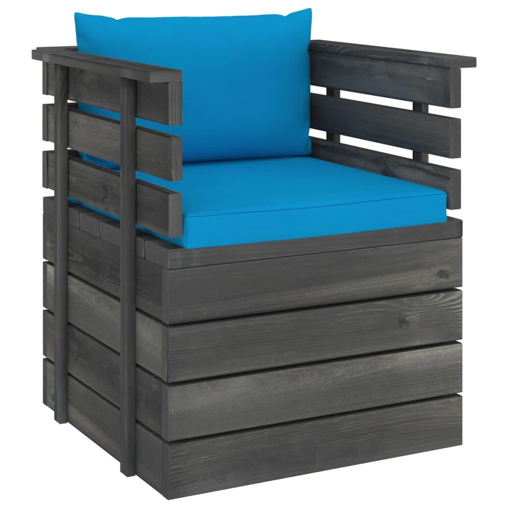 Voir la diapositive 4 : VIDAXL Salon palette de jardin 7 pcs avec coussins Bois de pin massif